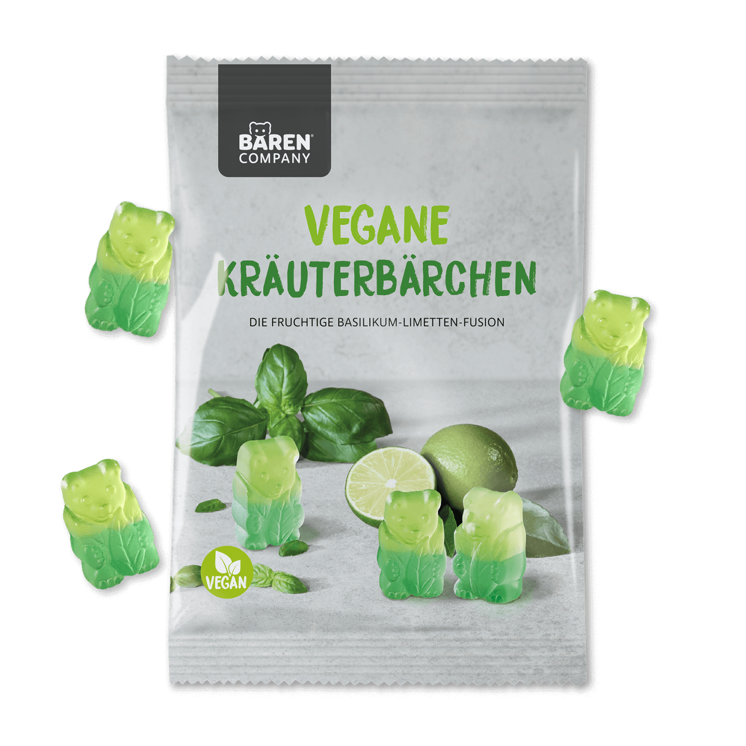 Kräuterbärchen Basilikum-Limette (Vegan)