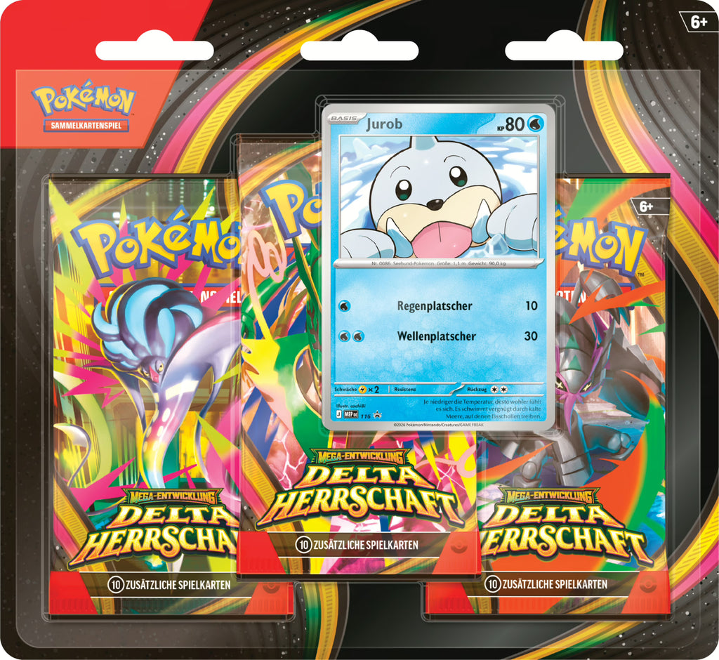 PKM ME06 3-Pack-Blister Mega-Entwicklung – Delta-Herrschaft  (EVT 06.11.2026)