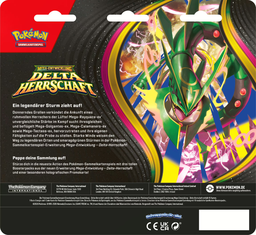 PKM ME06 3-Pack-Blister Mega-Entwicklung – Delta-Herrschaft  (EVT 06.11.2026)